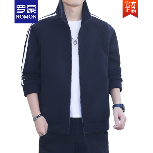 ROMON Polar Fleece Jacket Men's Jacket Autumn and Winter 2025 New Outdoor Sports Sweatshirt Casual Large Size Thickened Fleece Jacket Military Green #8868 Thick Velvet L =120-140Jin Jin is equal to 0.5 kg