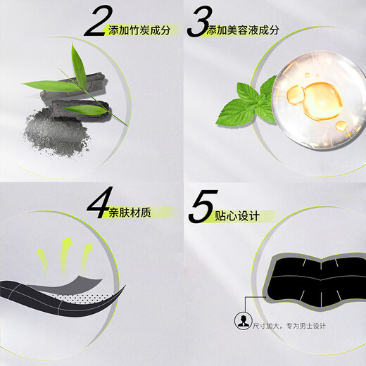 Biore Men's Bamboo Charcoal Cleansing Nose Mask Strawberry Nose Removes Blackheads and Whiteheads and Shrinks Pores Tear-off Nasal Mask 10 Pieces