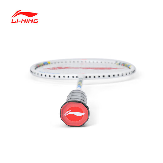李宁（LI-NING）羽毛球拍碳复合单拍超轻儿童青少年羽拍KIDS AXFORCE 白色已穿线