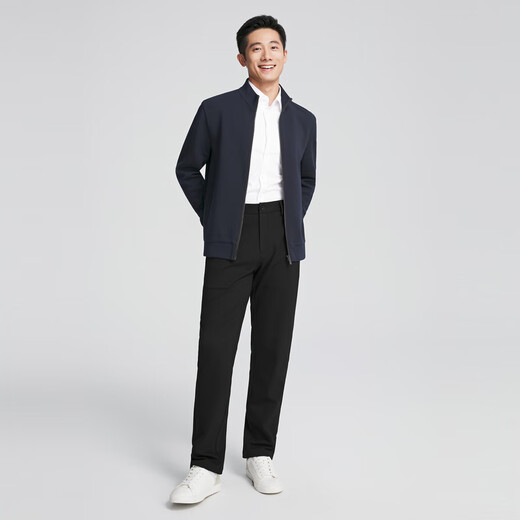 YOUNGOR knitted sweater men's autumn and winter young men's knitted jacket blended fabric soft and comfortable shopping mall same style Navy YWWY515106FKA XL