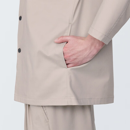 MUJI Men's Jacket Long Sleeve Men's Jacket Men's Spring and Autumn Suit Small Suit AC1W3A4S Light Beige XL (180/104A)
