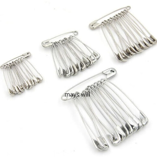 Mays Will 100 pieces of safety pins simple safety brooch closing pin lock pin buckle pin large safety pin buckle small birthday gift No. 000 safety pin gold 18mm long 50 pcs