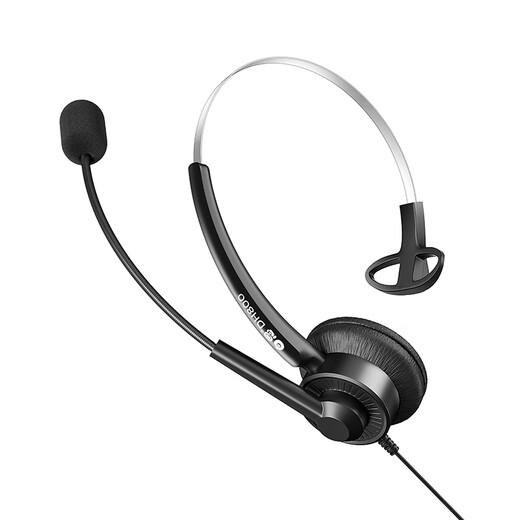 Bai En DH800 call center computer mobile phone headset headset operator telemarketing outbound call headset customer service wired single ear affordable part-time online course education and training single ear PC 3.5mm dual plug tuning mute plug dual port computer