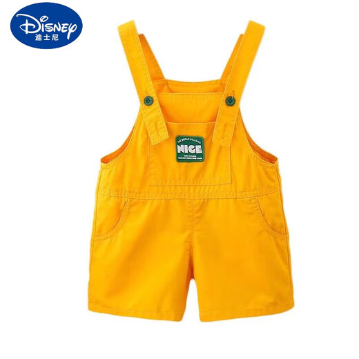 Disney (DISNEY) Children's Street Blowing Overalls Summer New Style Baby Girl Shorts Boys Small Middle Children's Cropped Pants Boys and Girls' Slings Yellow Strap Shorts Size 100 Size Suitable for about 90cm