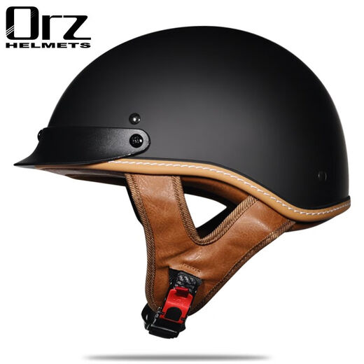 ORZ3C Zertifizierter Retro -Motorradhelm Halbhelm Männer und Frauen vier Jahreszeiten Elektroauto Street Bike Pedal Universal 688c Dumb Black L.