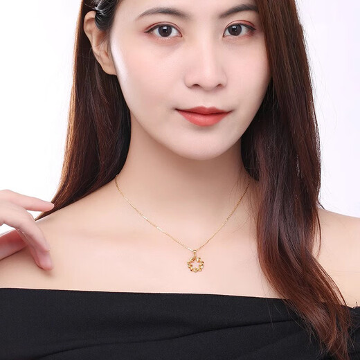 Hunter 18k gold pendant female color gold plain gold wishing star K gold pendant rose gold single pendant gold necklace pendant AU750 18k color gold