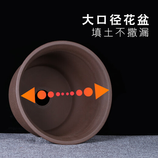 Yixing Extra-großer lila Lehmblütenblüte Grüne Efeu Bonsai Sukkulente Gemüse Orchideetopf rund Mund super großer Keramik Pot Marine Blau 695 große Größe