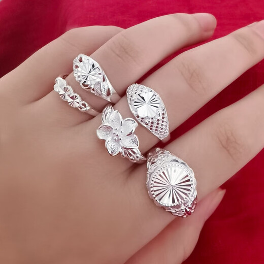 Yinen sterling silver ring women's peony flower silver ring genuine live peacock tail ring 99 pure silver silver ring heart to heart fashion style