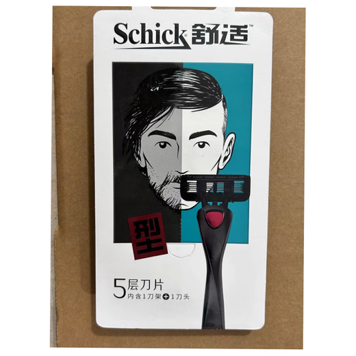 舒适（Schick）水次元5剃须刀刮胡刀剃胡刀修胡刀刀头男士手动5层 （非水次元5）5层刀片4刀头1盒