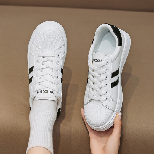 Yisi Q (exull) casual sports shoes black and white versatile girls trend sneakers summer new simple fashion white shoes women comfortable black and white single layer 39