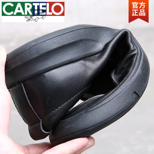 卡帝乐鳄鱼（CARTELO）新款头层牛皮皮鞋男真皮系带百搭商务休闲厚底男男鞋软皮爸爸鞋子 黑色(3892) 38