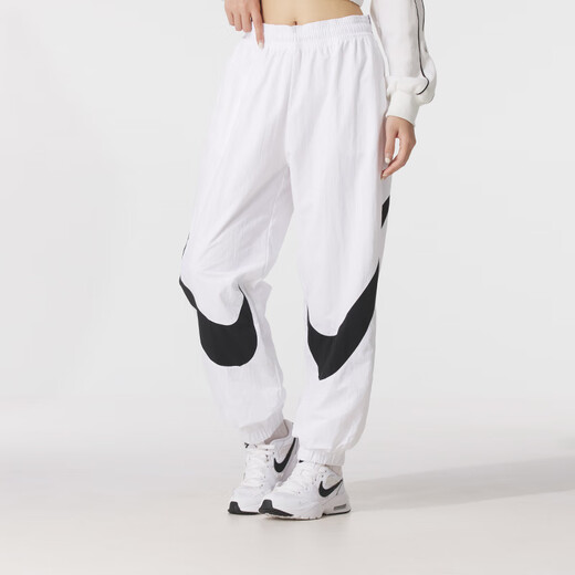 Nike (NIKE) sports suit women's 25 summer new style comfortable and breathable printed pink short-sleeved T-shirt casual trousers two-piece set DV6095+ white mesh lining pants pants too big XL