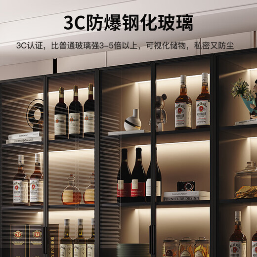 Wuyan Guipin Wine Cabinet Living Room 2024 New Light Luxury High-end Display Cabinet Customized Storage Cabinet Integrated Wall Wine Cabinet Glass Cabinet Door 40cm Single Door Elegant White Delivered to Home