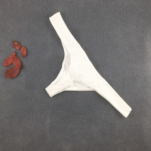 Mu Fengqing men's thong, cotton, U-convex, sexy, fashionable and slim, youthful low-waist bag, large, comfortable, breathable, stylish, white XXL (140-160Jin Jin equals 0.5kg)