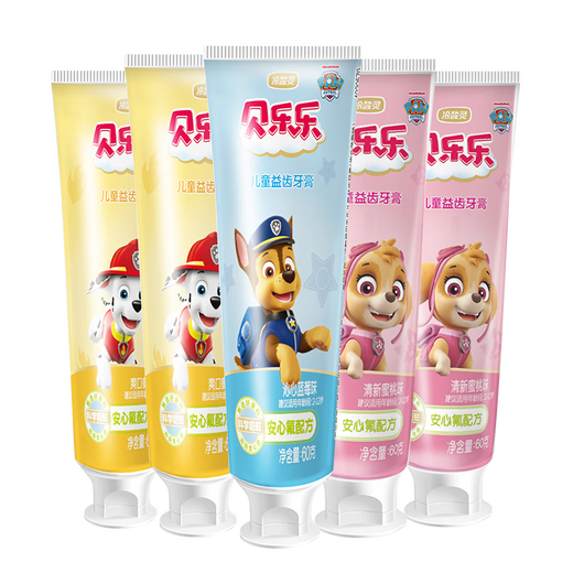 Kalte saure Lingbei Le Wangwang Team Kinder Zahnpasta 2-12-jähriges Baby Obstgeschmack Zähne 60 g 5 Teile insgesamt 300 g Set