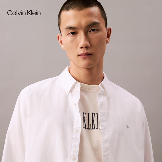 
Calvin KleinJeans 25 Spring and Summer New Men's Leisure Commuter ck Letter Print Pure Cotton Knitted Short Sleeve T-Shirt 4RB831G