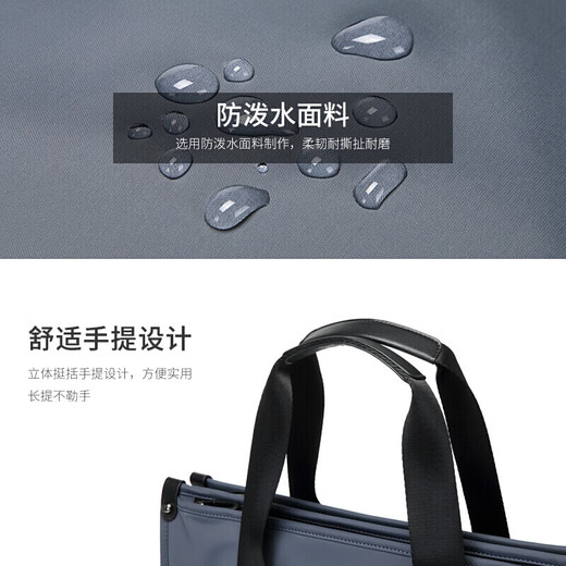 Golf GOLF business briefcase men's large-capacity handbag men's 15-inch laptop bag horizontal multi-compartment business casual shoulder crossbody bag 5I768439J gray