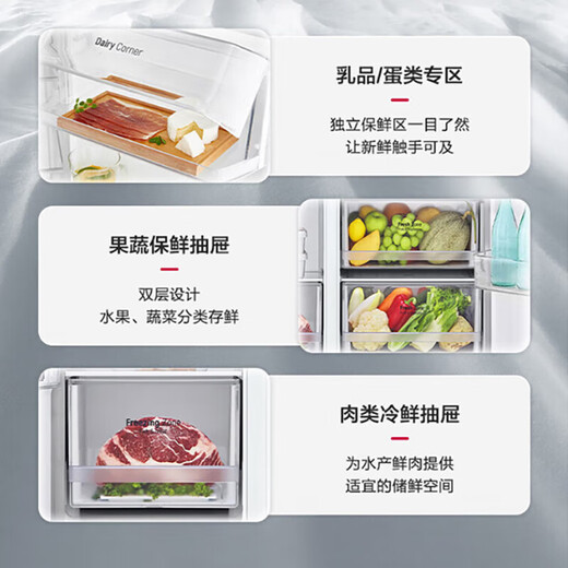 LG655升对开双门冰箱 风冷无霜变频节能薄嵌入式 家用大容量变频冷 【2024新品店长推荐】白S674MEG11D