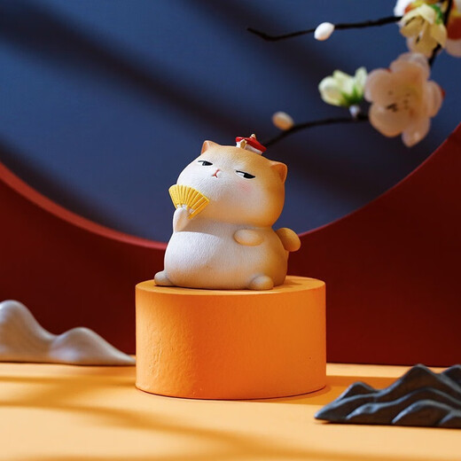 妖娆猫猫咪桌面摆件办公室女孩七夕情人节生日礼物女生送女朋友文创礼品 故宫御猫一套四只+精美礼盒