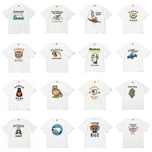 WVGAPJUP Human gemacht reines Baumwoll-Kurzärmel-Paar Cartoon Print Ouyang Nana gleiches rundes Nacken-T-Shirt 3882-Black-Waldbär Das Ereignis ist kurz vor dem Ende der Qualität ist besser als Gleichaltrige