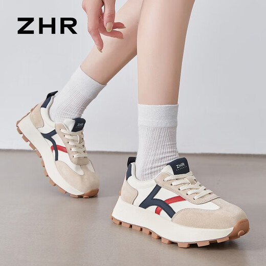 ZHR Casual Schuhe für Frauen im Herbst Retro Sport treiben dicke alleinige Schuhe für Frauen, um die Größe zu erhöhen und sie aussehen zu lassen, schäbige Schuhe für Frauen G686 Mailand 35