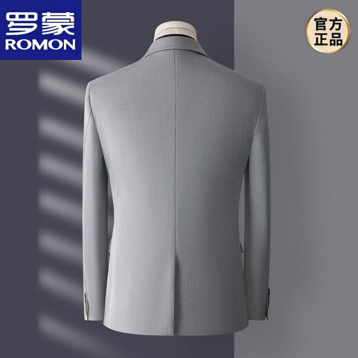 ROMON high-end suit men's three-piece Korean style slim business casual suit groom's wedding dress dark gray top + pants + vest shirt 2XL