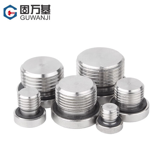 Guwanji 304 stainless steel inner hexagonal ED ring sealing plug with flange edge oil plug, inch wire plug, screw plug and fasteners collection G1/8=1 point 1 piece with ED ring