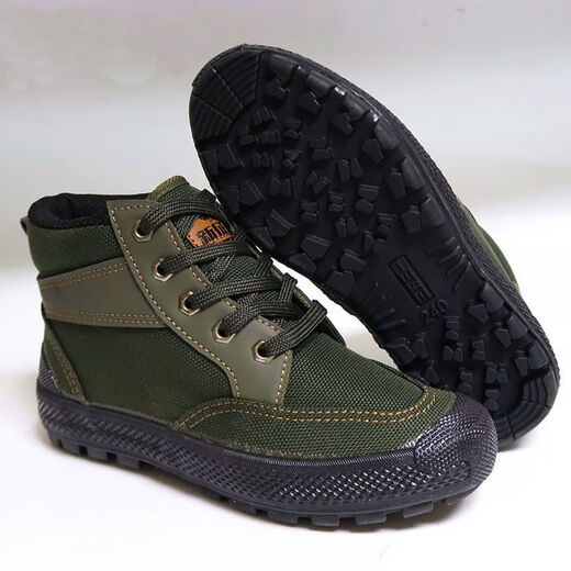 3531 high-top Liberation Shoes Army Green Canvas Shoes Linen Anti-odor Hiking Shoes Migrant Workers Anti-slip Labor Protection Shoes Construction Site Waterproof Glue Shoes High Green Battle Training Shoes 40