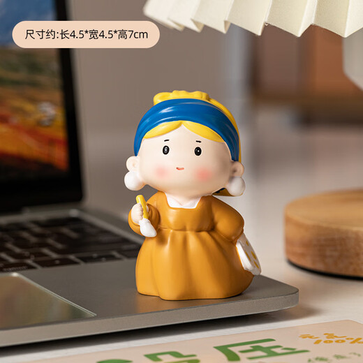 雪束卡通创意珍珠女孩树脂小摆件办公室桌面装饰品女孩生日礼 物公仔 莫生气