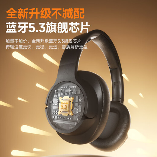 Xibier's newly upgraded head-mounted Bluetooth headset, wireless, long battery life, with mic music, high-quality calls, noise reduction, gaming, online lessons, suitable for Huawei, vivo, Xiaomi oppo, black, full-featured configuration + HiFi gold label sound quality + 50h battery life