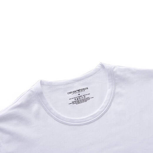 安普里奥·阿玛尼（Emporio Armani）夏季新款潮流休闲男短袖t恤打底衫2件套装111267 CC715 黑白L