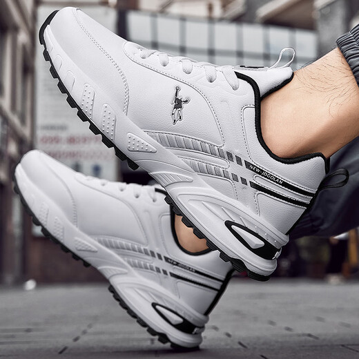 Jordan Gran autumn men's shoes, large size shoes, casual non-slip buckle shoes 46 air cushion 47 breathable sports waterproof leather sports running shoes white 9737 46