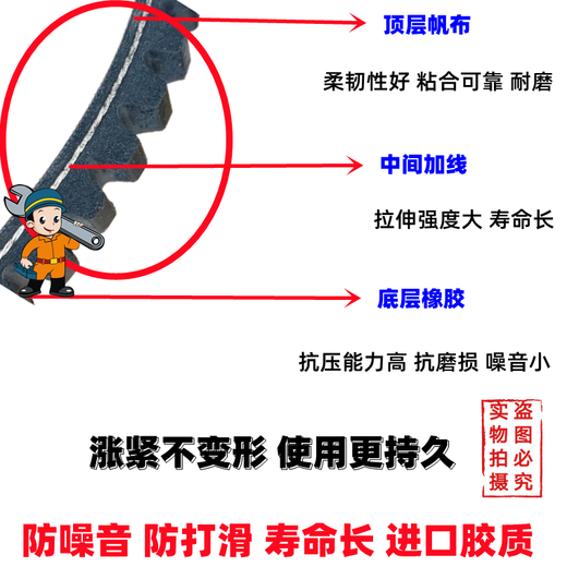 纪俪田欧迅牌 AV15*810 813 838 850 864 880 889 li 汽车拖拉机齿皮带 AV15810li加强型