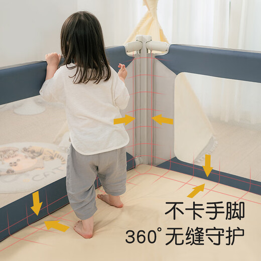 Cod dad bed fence baby anti-fall baby anti-fall bed children's bed guardrail flagship heightened fence integrated guardrail flagship version track - three-sided installation 1.8mX2.0m bed type suitable