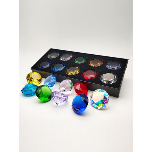 Meifuren K9 crystal glass diamond color artificial gem toy refraction rainbow children's gift gift ins 4 cm colorful diamond