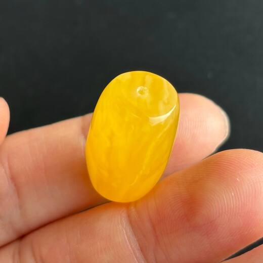 玉致【多款实拍】天然俄料蜜蜡配饰桶珠琥珀单珠鸡油黄配珠 3.69克G723珍藏孤品 24.5*14.5mm