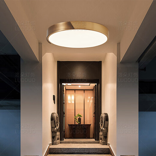 全铜别墅大门口吸顶灯防水防虫入户门灯室外门前灯户外露台阳台灯 X3889吸顶灯小号30cm/三色可调