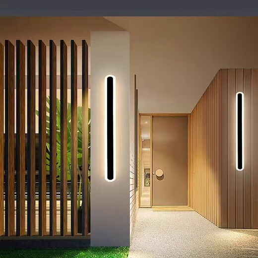 Yaotian one-word wall lamp, bedroom lamp, bedside lamp, LED strip lamp, living room background wall, study corridor lamp, aisle stair lamp, white-100cm, three-color dimming (white light + warm light + neutral light)