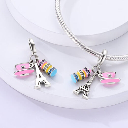 Drjefun Original DIY-Perlen Silber-plattierter Perle-Perlen-Pendell-Pan-Familie-Armband für Halsketten, vierblattklee, unendlicher Glücksanhänger KJC691 Vierblattklee, unendlicher Glücksanhänger Anhänger