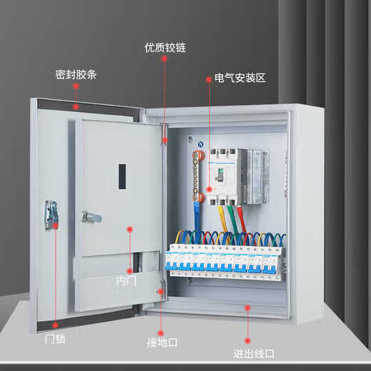 Yue Changsheng customized complete set of distribution box indoor double-door foundation box three-phase electric meter power lighting box switching power supply control cabinet 1000*800*200 (contact customer service for opening)
