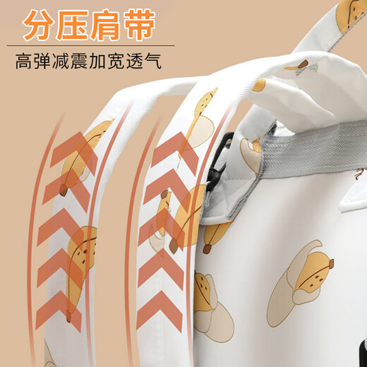 Planaling Mama Bag Multifunktionales großes Kapazität Baby mit Milch Rucksack Mutter und Baby -Rucksack Mutter und Babymodreise Mutter und Babytasche Blanch Banane [kostenloser Cart Hook]