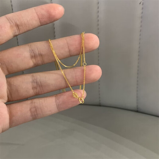 Guran gold store model 18k gold Chopard necklace for women gold color gold rose alloy adjustable o-shaped chain element 2 necklace thick 1.5MM (certificate gift box packaging) thick