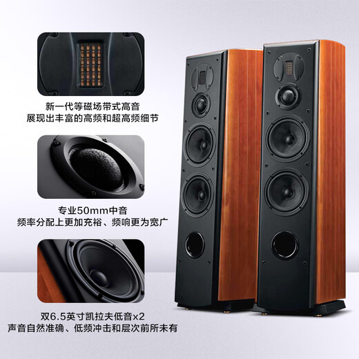 惠威（HiVi）M6F 四单元三分频主音箱 新一代发烧级HIFI家庭影院落地音箱 功放音响套装 M6F （2.0声道）