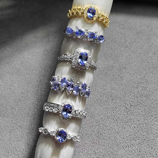 Henglijia natural tanzanite ring 925 silver ring tanzanite blue facet clean body fire color good sapphire ring TS031