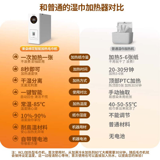 LADOCOTTON Laiduo Cotton Intelligent Hot and Cold Towel Machine Hotel Specialized Restaurant Billiard Hall KTV Hotel Constant Temperature Cotton Soft Towel Machine Wet Wipe Heater Bar Bar Entertainment Venue W2S Commercial W2S+ Experience Pack Compressed Towel 18 Pieces