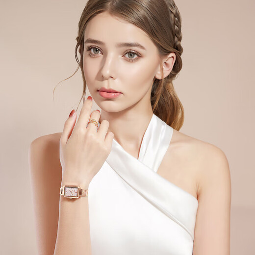 Burberry birthday gift for girls, girlfriends, wives and best friends, niche high-end exquisite ladies, practical and practical for New Year's Day, gradient pink mesh belt (necklace + bracelet + gift box)