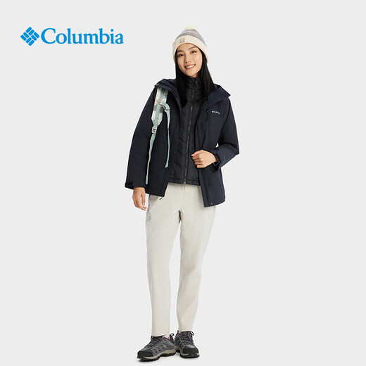 哥伦比亚（Columbia）23秋冬新女银点可拆卸内胆三合一冲锋衣滑雪服WR0635 679 甜菜红 XS (150_76A)