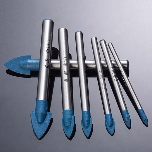 Dongcheng tile drill bit set alloy tile ceramic wall glass rotary electric drill drilling triangle drill bit 6mm ten pieces 6x72mm