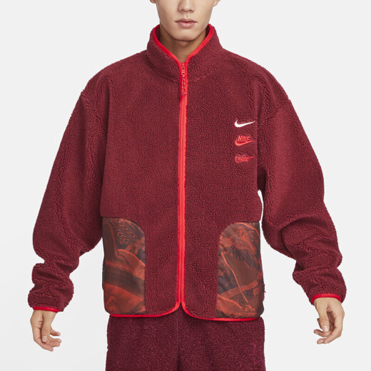 Nike (Nike) Chaqueta Hombres 2025 Summer Nuevo Sportswear Fleece Coble de collar Collar Collar FZ6194-126 FZ6194-677 Rojo Año Nuevo Modelo XL