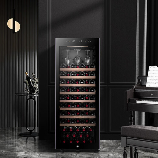 Casarte State Subsidy Wine Cabinet Home Display Cabinet Living Room Villa President Office Constant Temperature Constant Humidity Shockproof Cigar Tea Cabinet Red Wine Cigar Cabinet Refrigerator Fresh Cabinet Black 198L